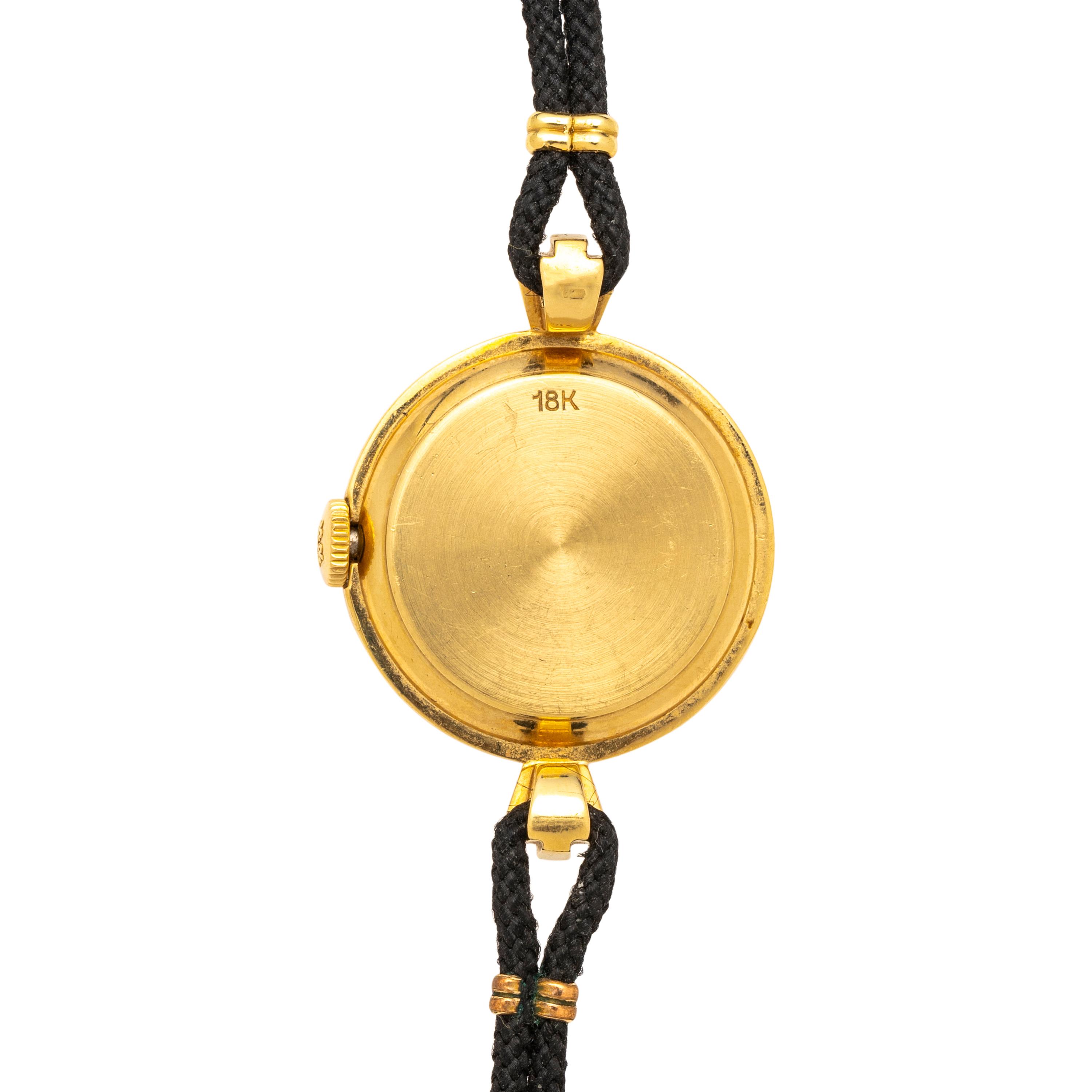 PATEK PHILLIPE, YELLOW GOLD AND BLUE ENAMEL WATCH