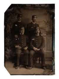 [AFRICAN AMERICANA]. 4 occupational photographs ft. African American subjects wearing uniforms.