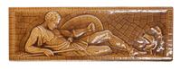 A Collection of Three Pottery Tiles Height of tallest 18 1/4 inches.