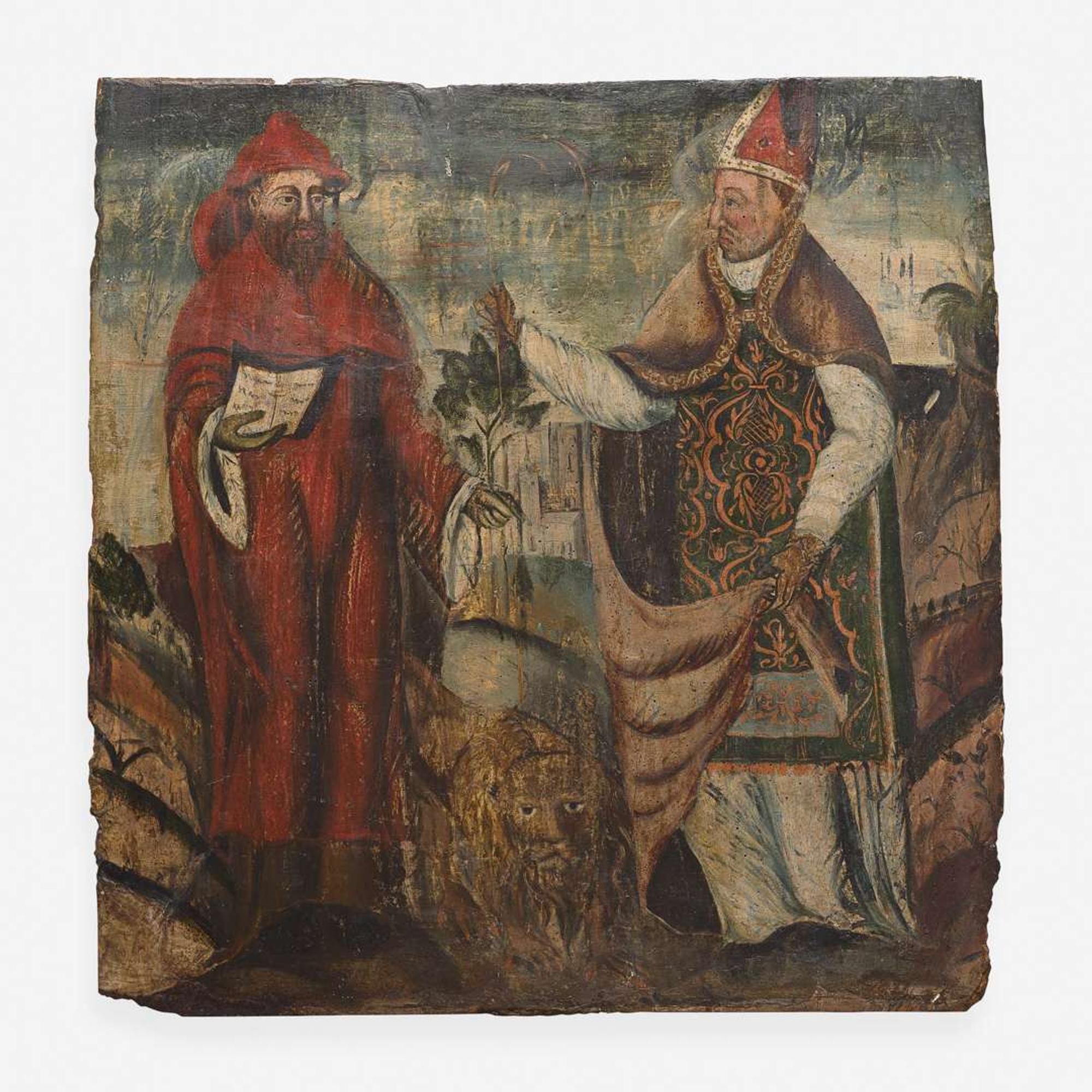 A Pair of Spanish Panel Paintings style of Navarra school, mid 16th century