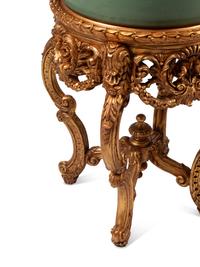 A Pair of Chinese Celadon Glazed Porcelain Fish Bowls on Giltwood Stands