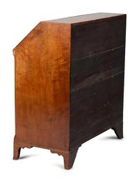 A Federal Barber Pole Inlaid Cherrywood Slant Front Desk