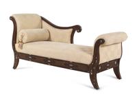 A Syrian Mother-of-Pearl Inlaid Walnut Daybed