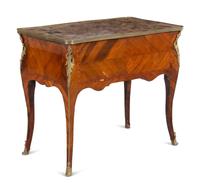 A Louis XV Style Gilt Bronze Mounted Kingwood Marble-Top Occasional Table