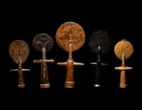 Five Ashanti Wood Fertility Idols (Akuaba)
