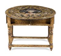A North European Polychrome and Grain-Painted Drop Leaf Table