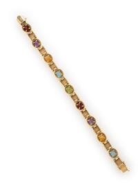 YELLOW GOLD AND MULTIGEM BRACELET