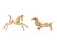 COLLECTION OF YELLOW GOLD ANIMAL BROOCHES