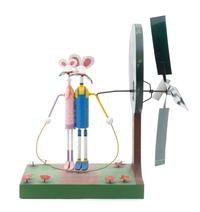 A Painted Wood Whirligig Height overall 17 3/4 inches.