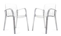 A Pair of Clear Plexiglass Arm Chairs