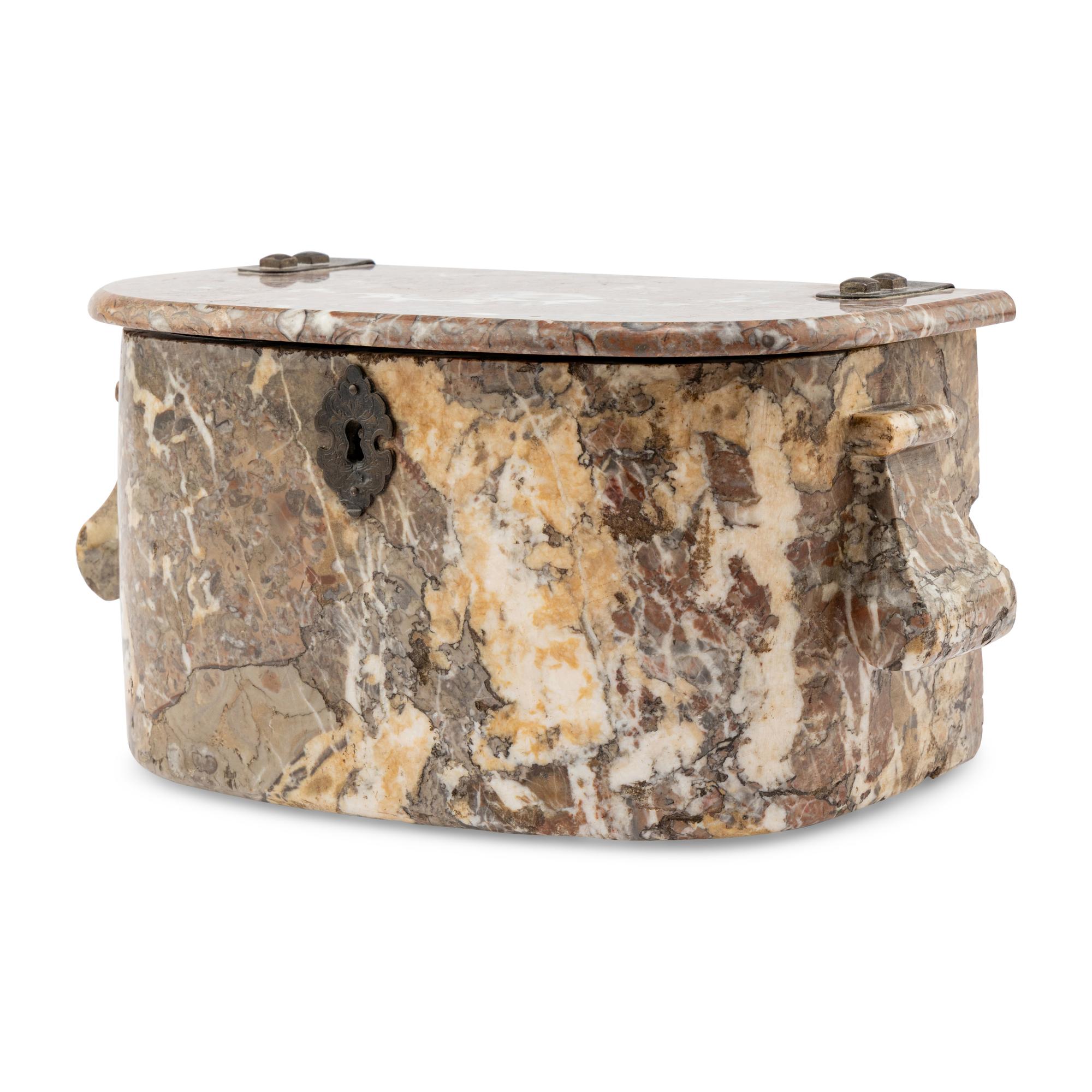 A Continental Marble Table Casket