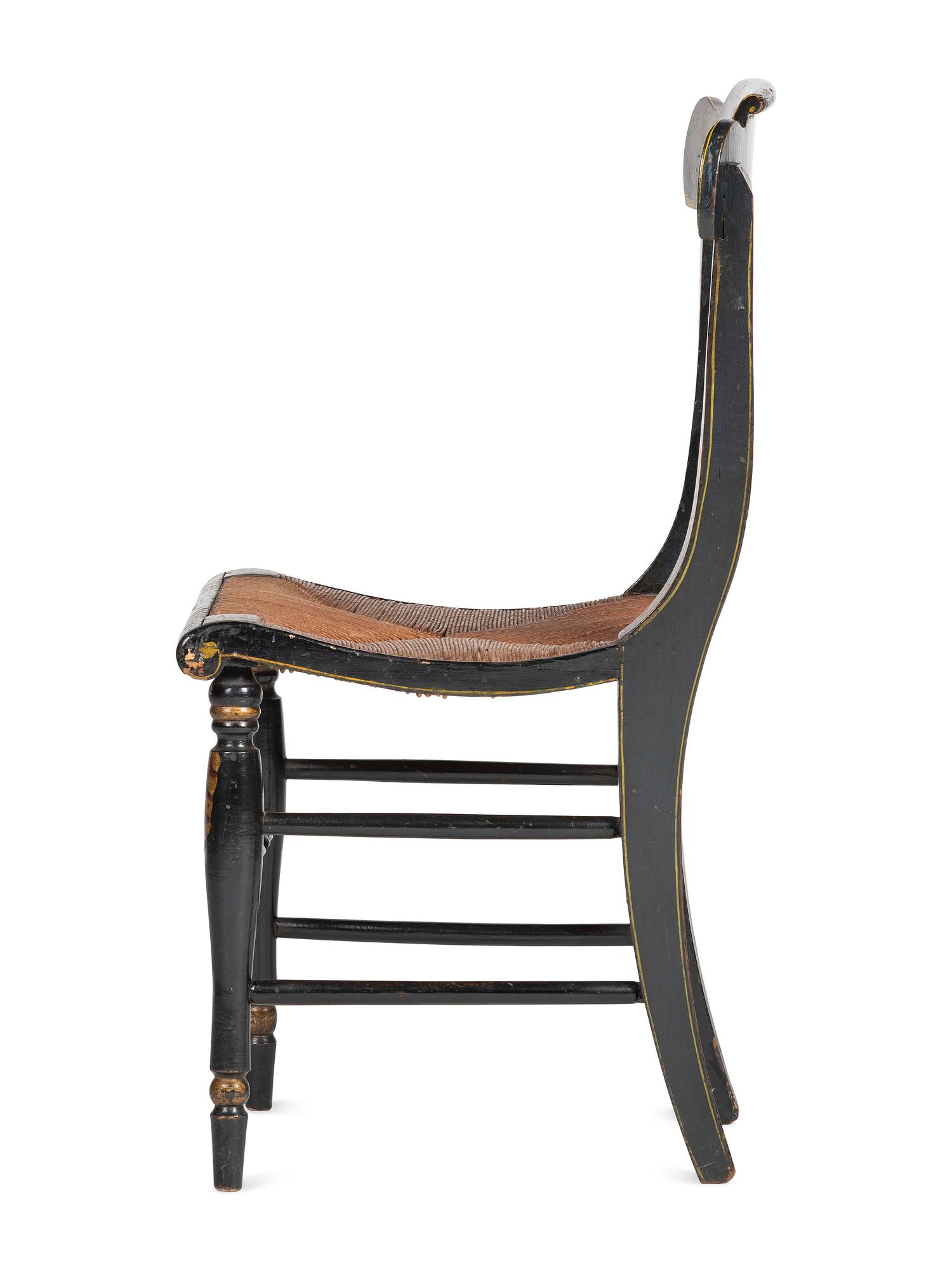 A Classical Paint and Stencil Decorated Fancy Chair