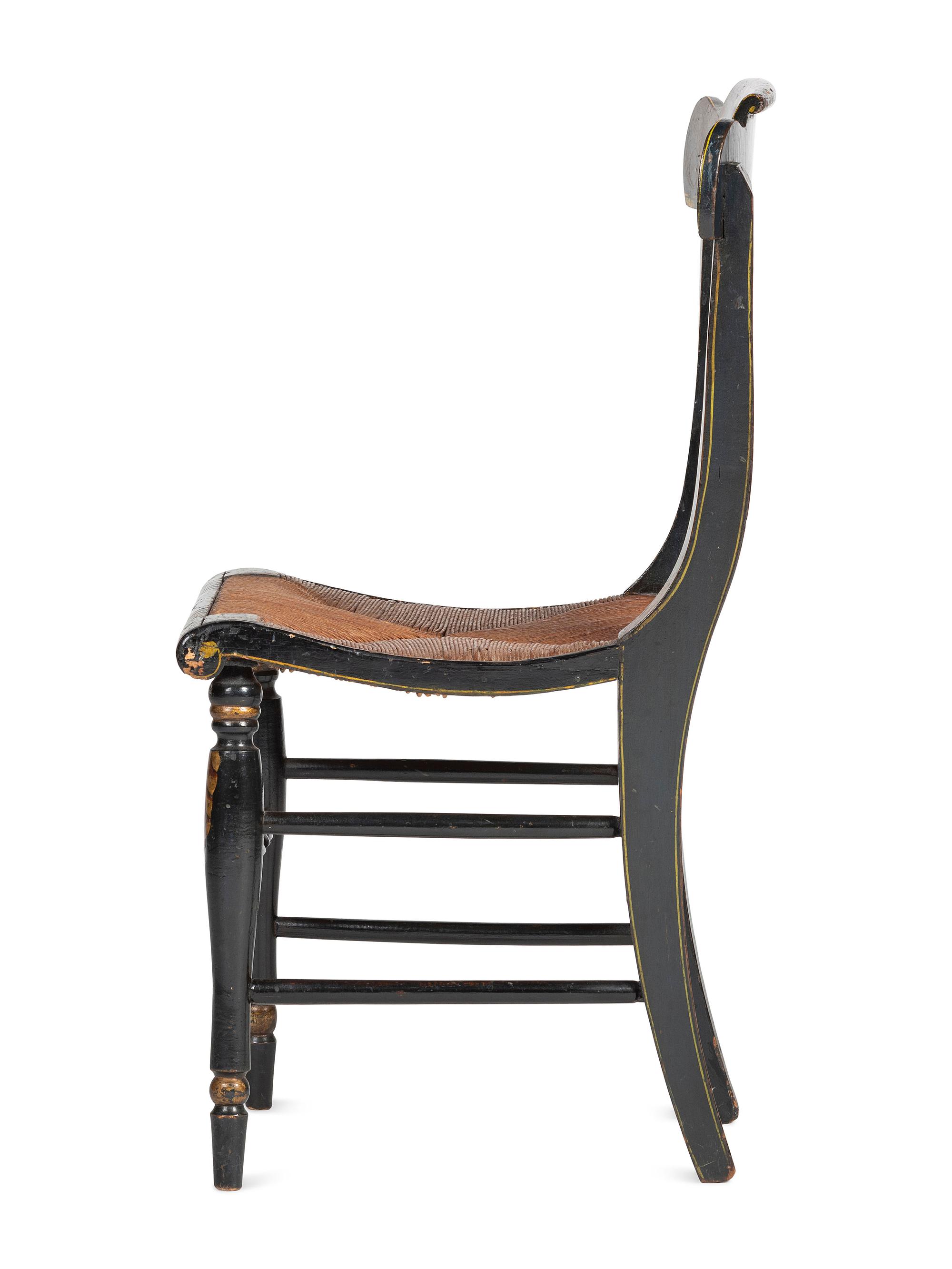 A Classical Paint and Stencil Decorated Fancy Chair