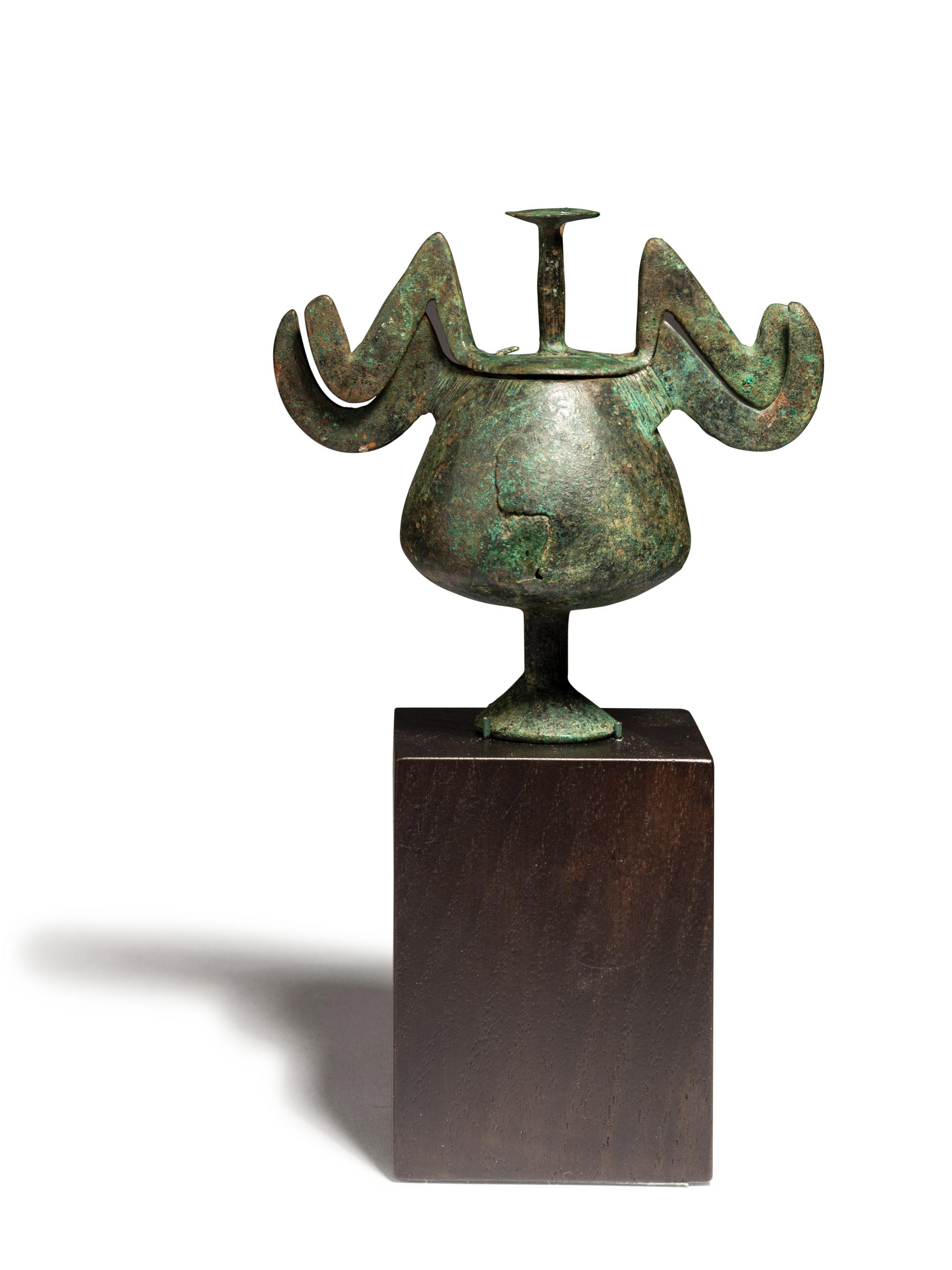 A Greek Bronze Lidded Pyxis
