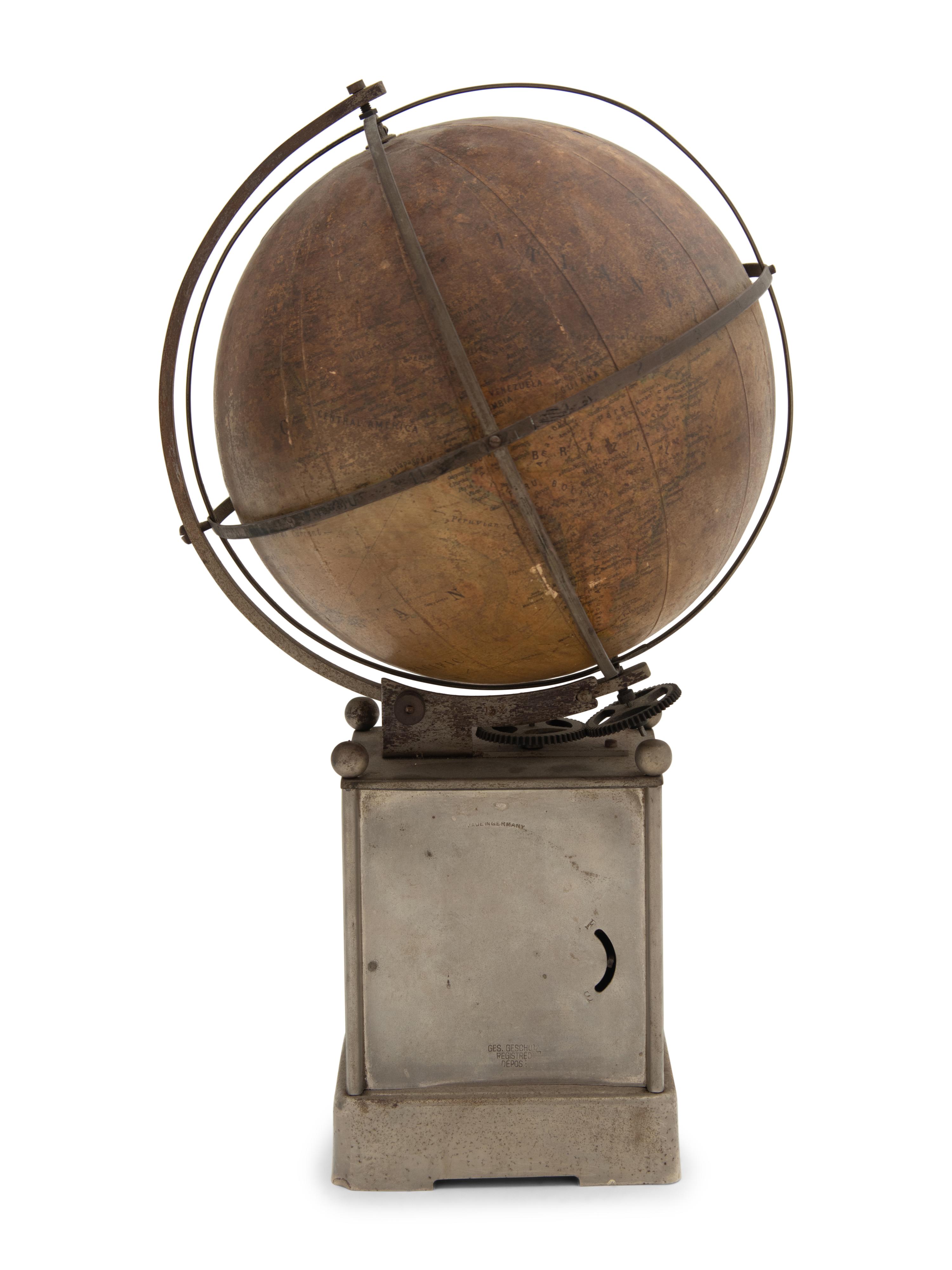 An American Globe Mounted Mantel Clock