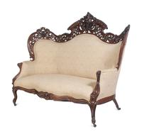 A Joseph Meeks and Sons Carved Rosewood Sofa