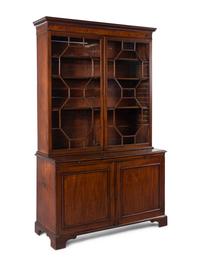 A George III Mahogany Step-Back Bookcase