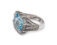 BLUE TOPAZ AND DIAMOND RING