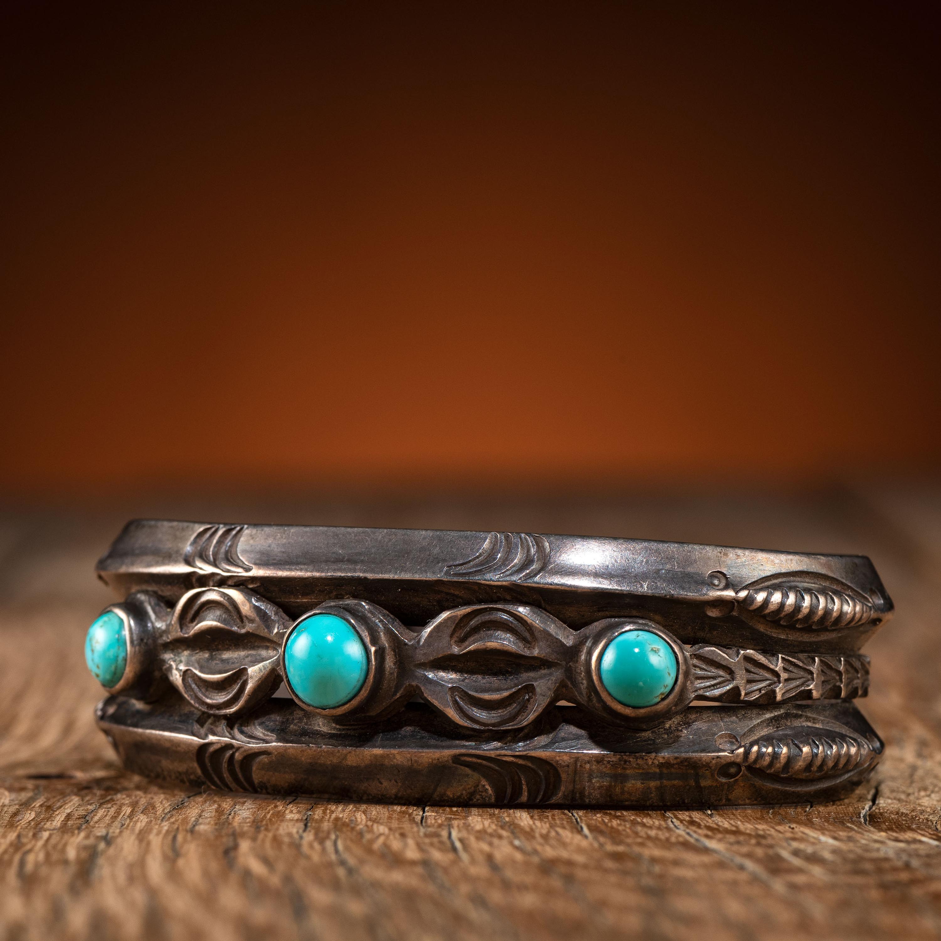 Navajo Silver and Turquoise Cuff Bracelet