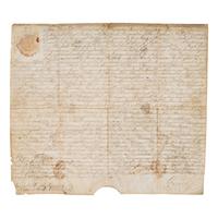 Fairfax, Thomas, Lord (1693-1781). Manuscript document signed ("Fairfax"), 30 September 1766.