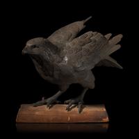 A Japanese Bronze Figure of an Eagle, Late 19th/Early 20th Century, Signed Masatsune Chu 日本明治時代 政常鑄銅鷹置物