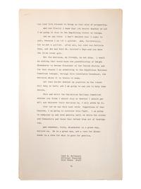 [THE CHECKERS SPEECH]. NIXON, Richard M. Address of Senator Richard M. Nixon. Los Angeles, CA: 23 September 1952.