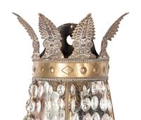 A Pair of Regency Style Silvered Tôle and Glass Five-Light Wall Lights