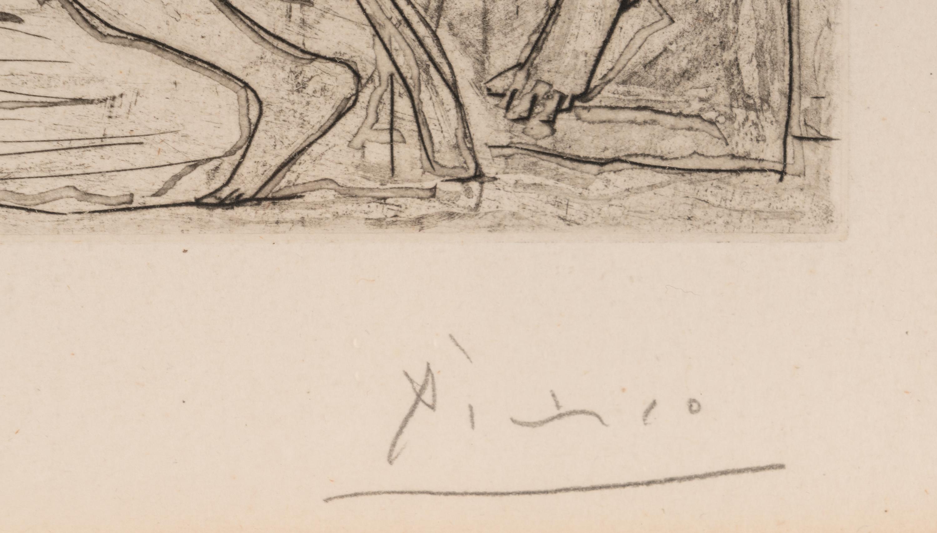 Minotaure aveugle guidé par une petite fille au pigeon (from La Suite Vollard )
