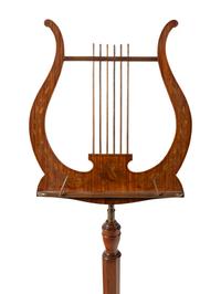 A George III Satinwood and Marquetry Lyre-Form Adjustable Music Stand