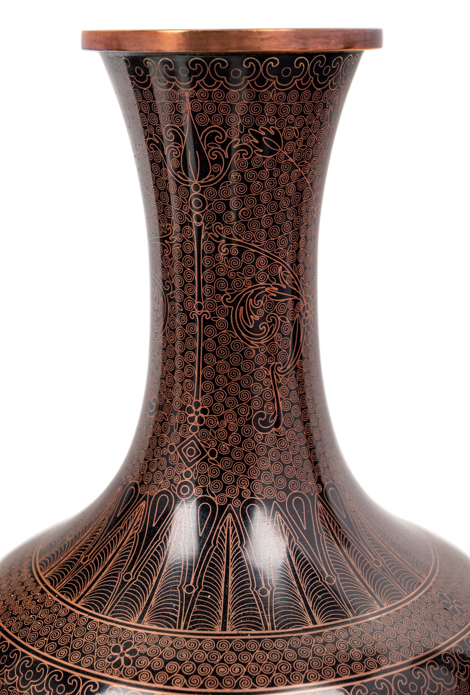 16 Japanese Black and Blue Ground Cloisonné Vessels