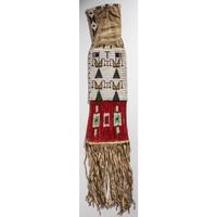 Sioux Beaded Hide Tobacco Bag, with American Flags