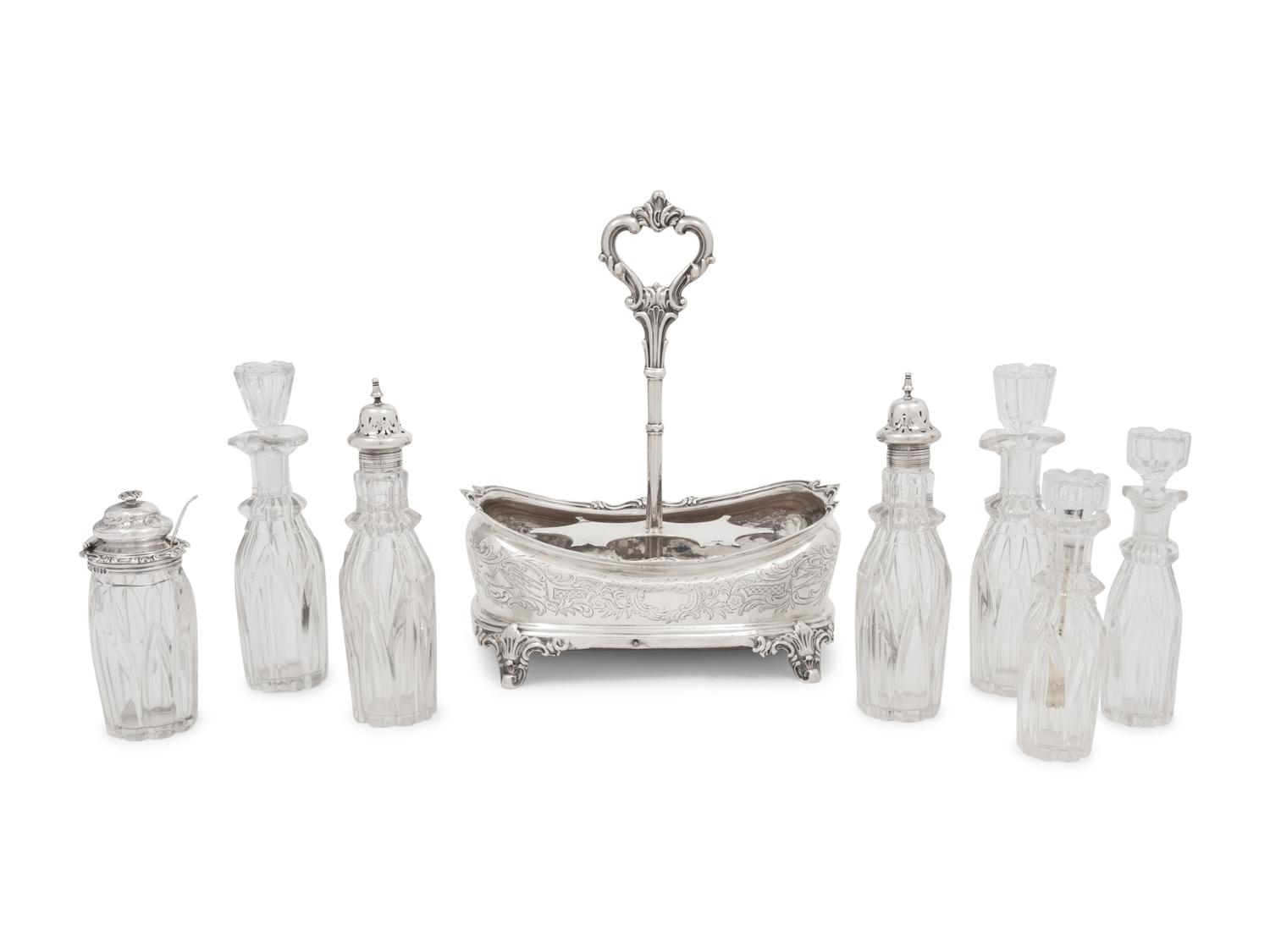 A George III Silver Cruet Set