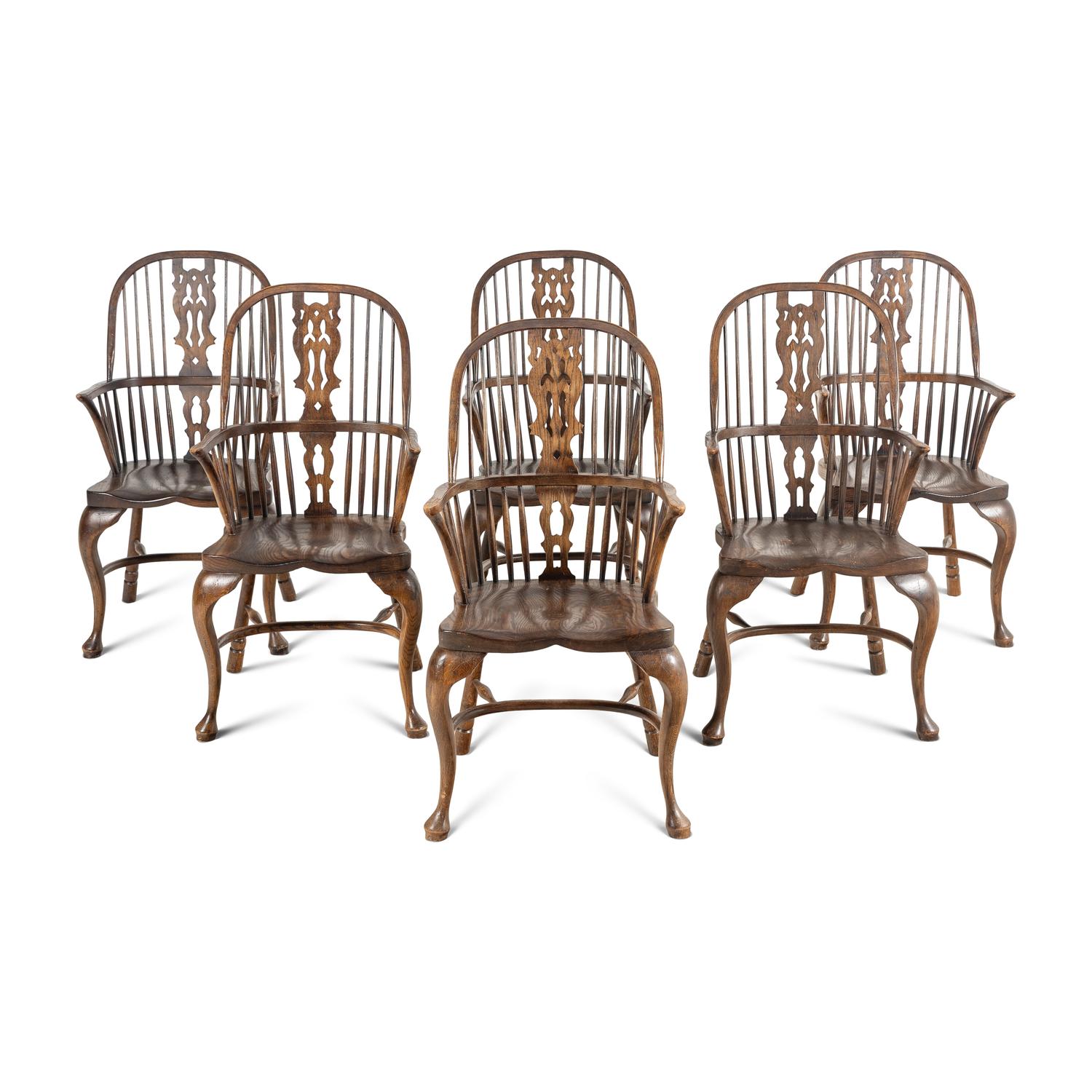 An Assembled English Oak Dining Set