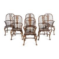 An Assembled English Oak Dining Set
