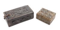 Two Tibetan Hinged Boxes Length of longer 9 3/4 inches.