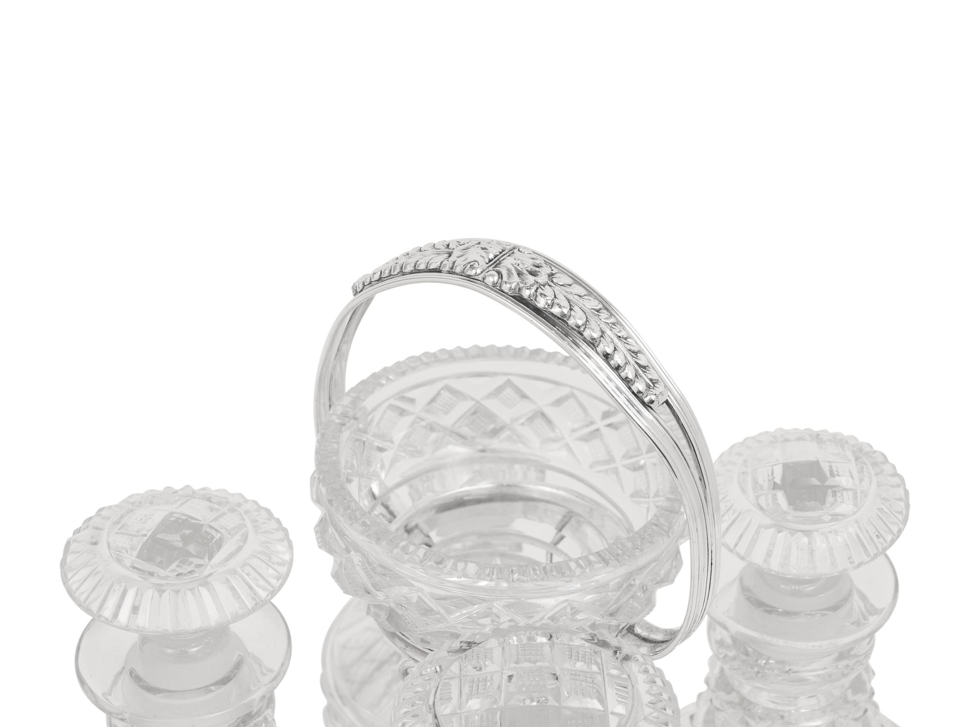 A George III Silver-Plate and Cut Glass Decanter Cruet