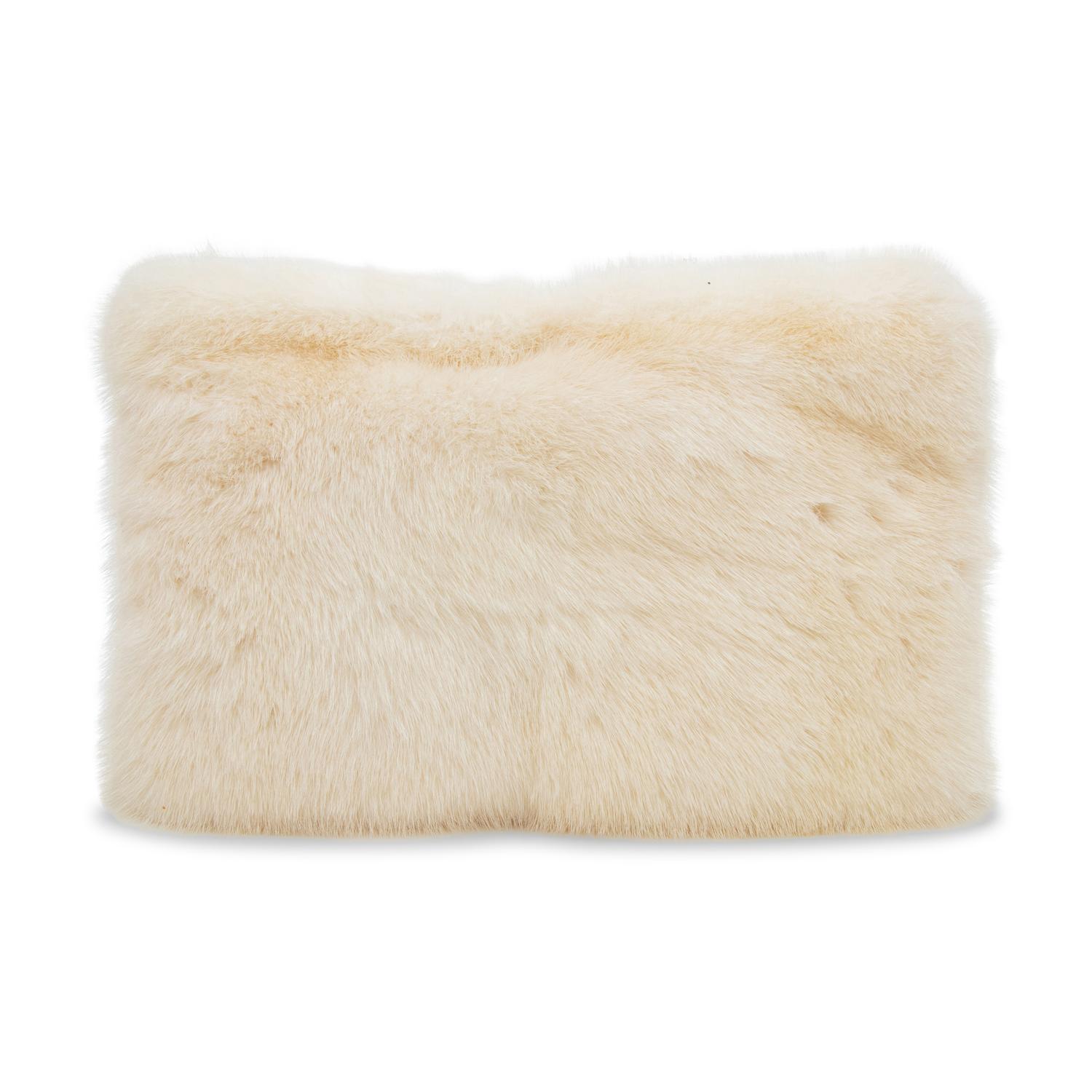 PRADA, WHITE MINK FUR CLUTCH