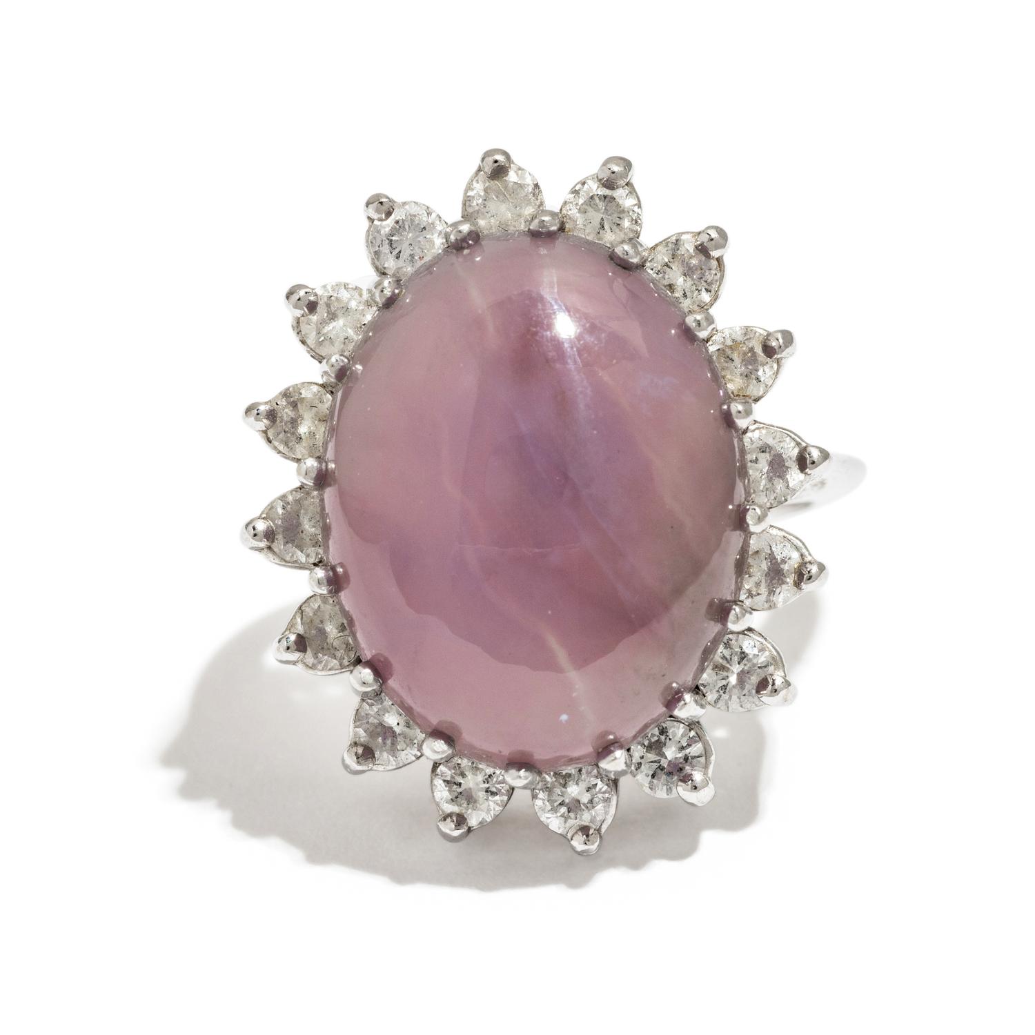 COLLECTION OF WHITE GOLD, LAVENDER JADE AND DIAMOND JEWELRY