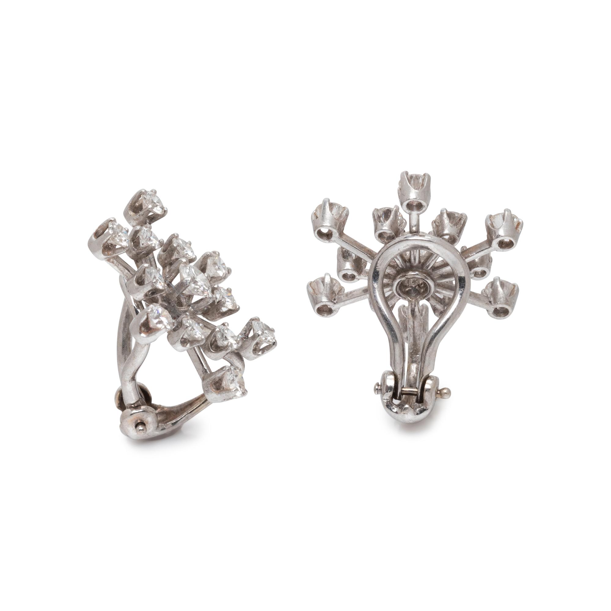 WHITE GOLD AND DIAMOND EARCLIPS
