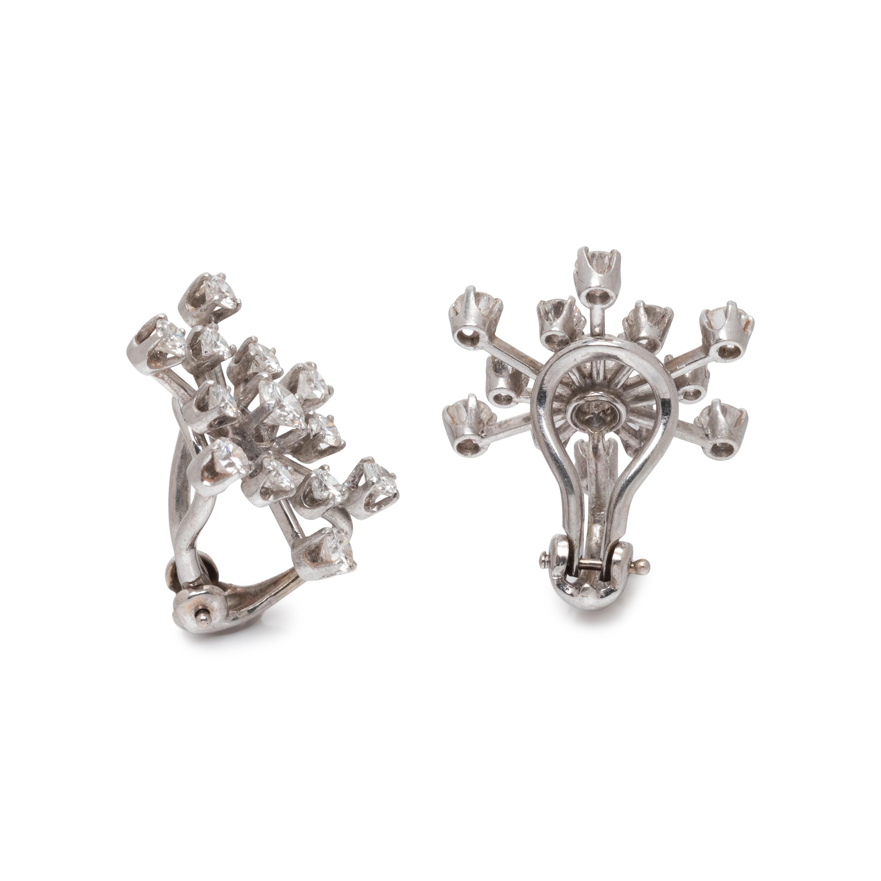 WHITE GOLD AND DIAMOND EARCLIPS