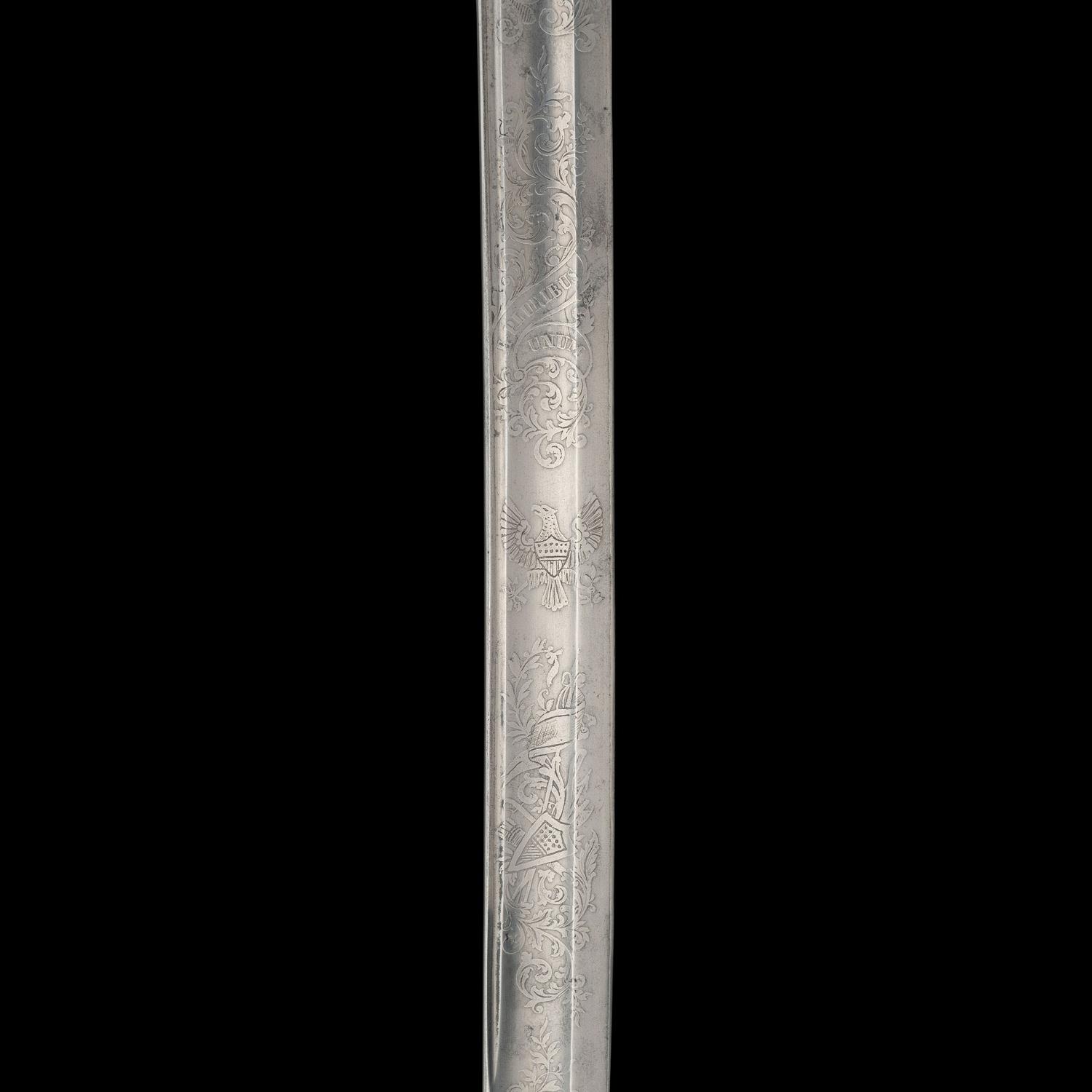 Presentation Imported 1850 Staff & Field Officers Sword of Lt. Hannibal Johnson, Captured at Gettysburg & The Wilderness - Escaped From Prison