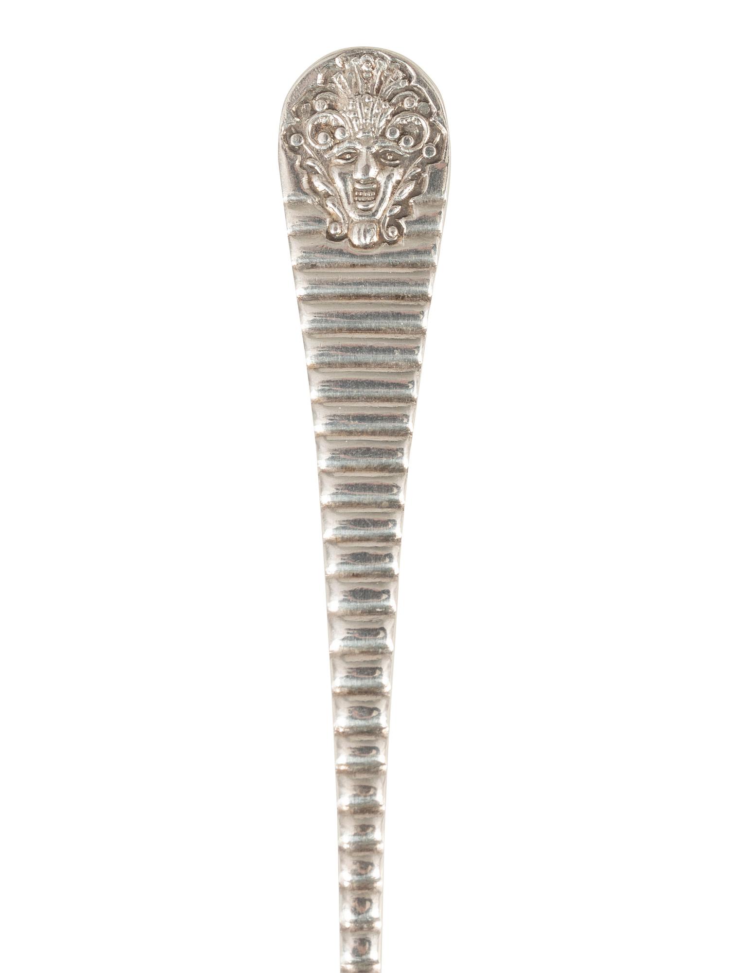 An Early Gorham Silver Olive Spoon and Seafood Forks