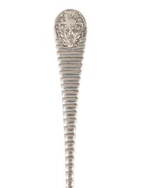 An Early Gorham Silver Olive Spoon and Seafood Forks