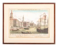 [REVOLUTIONARY WAR]. HABERMANN, Francois Xavier (1721-1796). Die Anlandung Der Englischen Trouppen Zu Neu Yorck./ Debarquement Des Troupes Engloises A Nouvelle Yorck. Engraved vue d'optique.