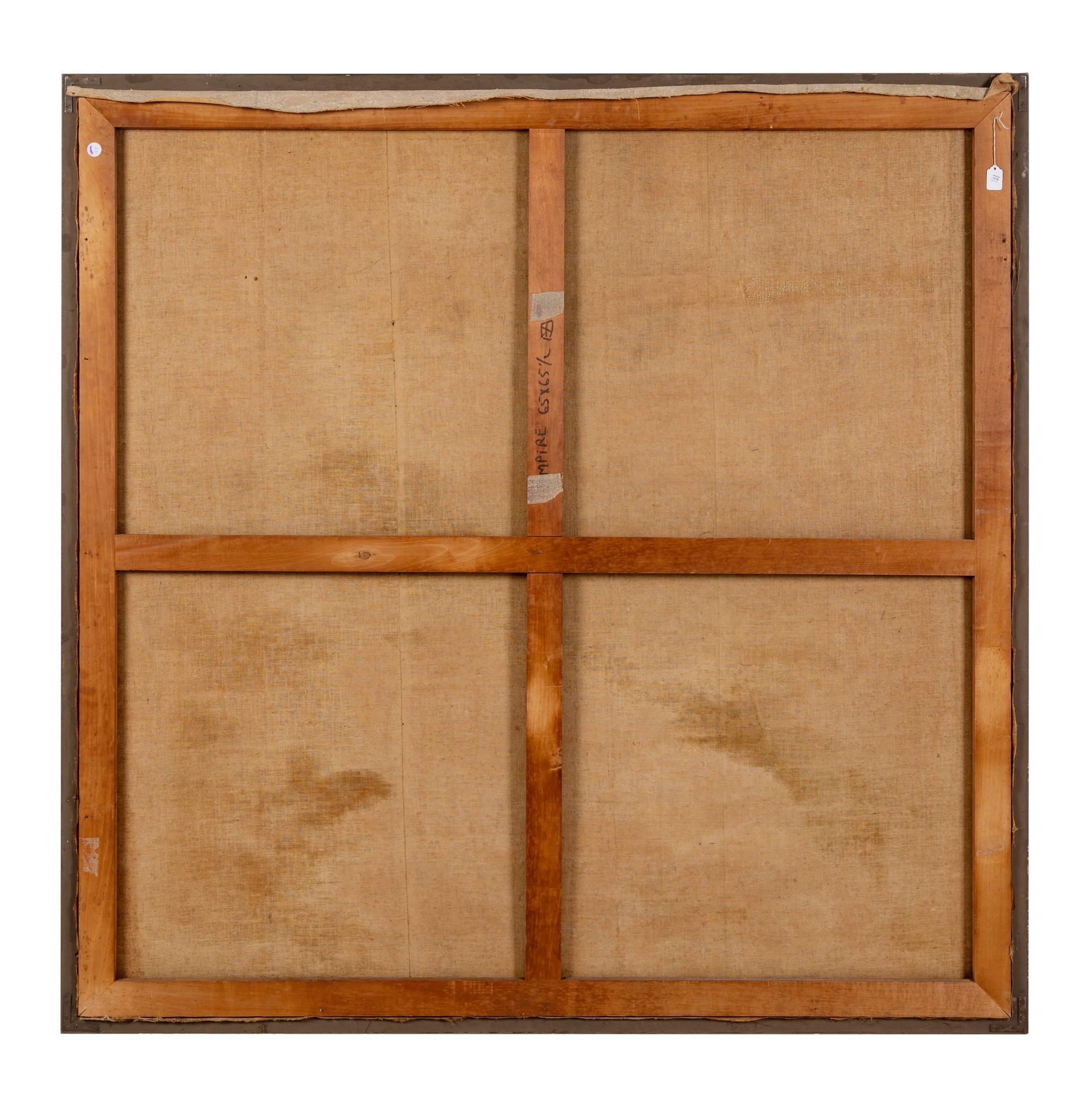 A Continental Painted Canvas Scenic Panel