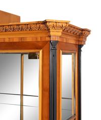 A Biedermeier Style Part-Ebonized Walnut Vitrine Cabinet