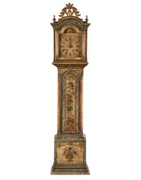 An Italian Painted Tall Case Clock