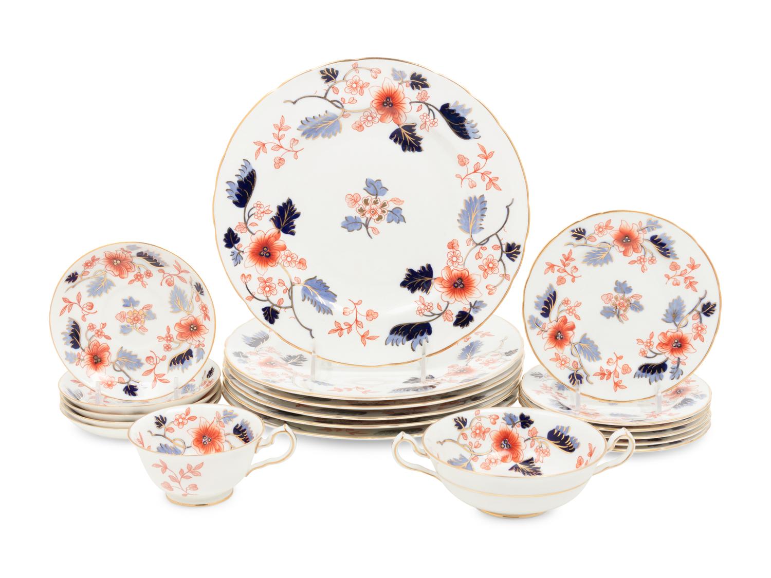 A Royal Crown Derby Porcelain Dinner Service