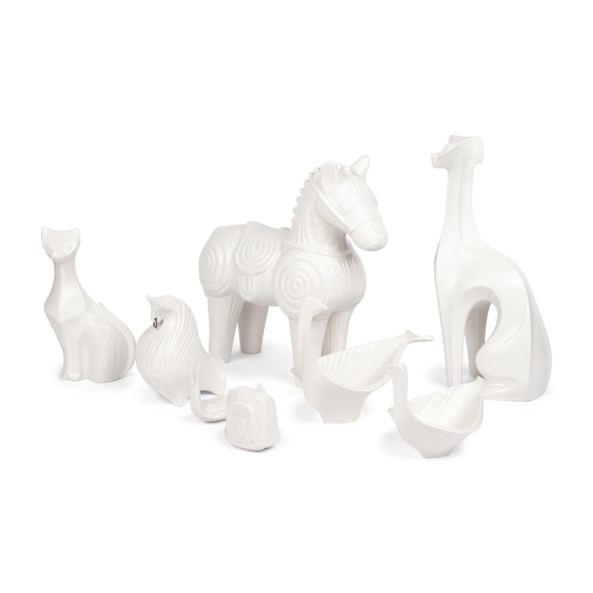 A Collection of Seven Jonathan Adler Ceramic Animals
