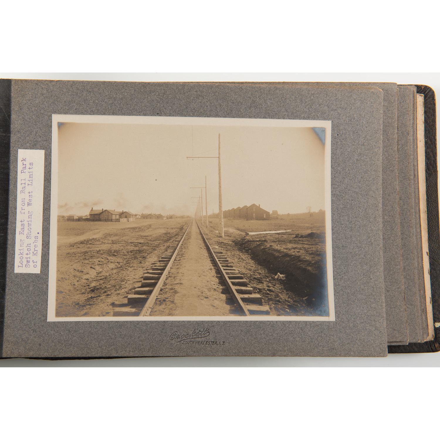 Indian Territory Traction Company, Fantastic Photo Album Showing Railroad Construction and Early Oklahoma Towns